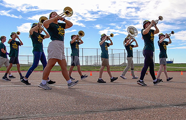  FHS marching band at practice